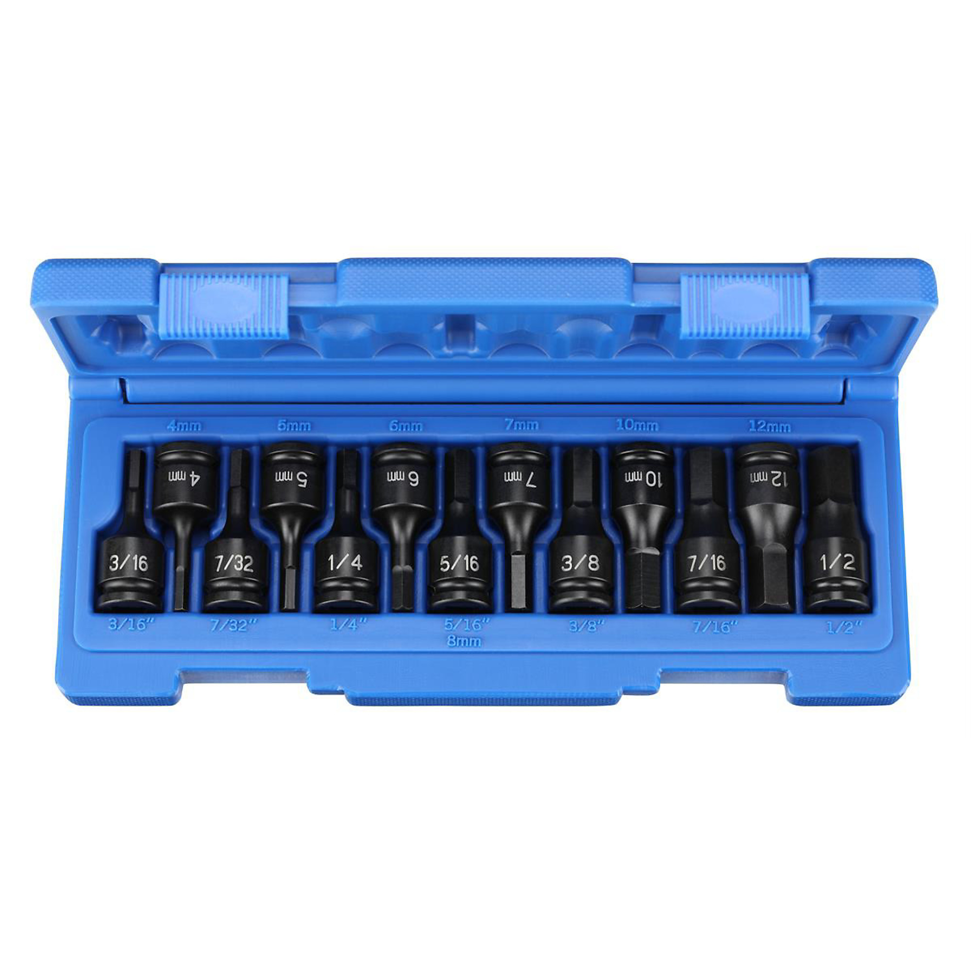 Grey Pneumatic 13-Pc. 3/8in. Drive Fractional Metric Hex Driver Set — Chrome-Molybdenum Steel, Model# GRE1298HC